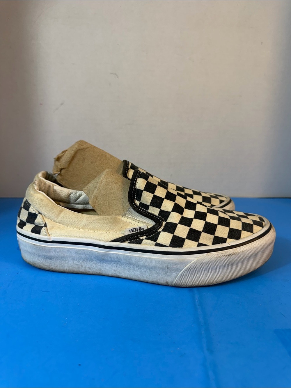 Vans Slip-On Checkerboard Canvas Sneakers - Black & White